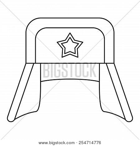 Hat With Earflaps And Star Icon. Outline Illustration Of Hat With Earflaps Icon For Web