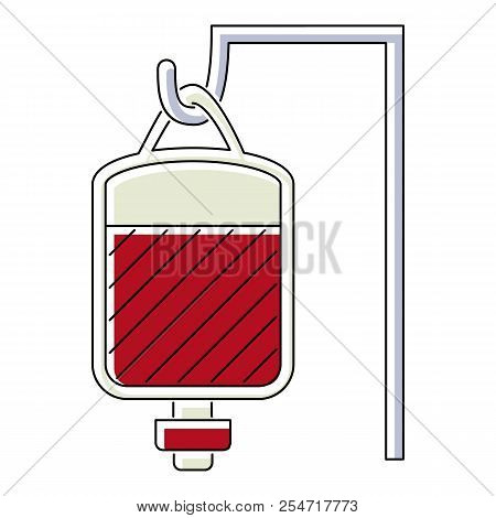 Package For Blood Transfusion Icon. Flat Illustration Of Package For Blood Transfusion Icon For Web 
