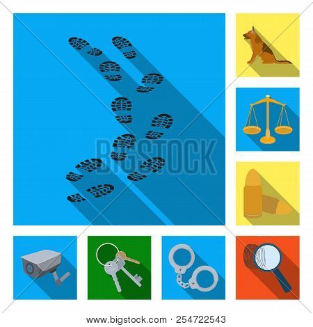 Prison And The Criminalflat Icons In Set Collection For Design.prison And Attributes Vector Symbol S