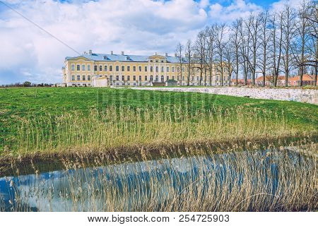 Old Castle In Latvia, Rundale, 2017 April. Travel Photo In Latvia.