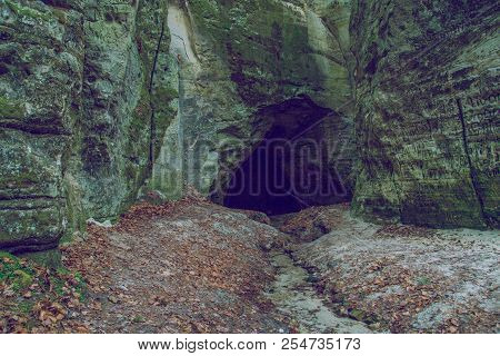 Beautiful Cave In Latvia.