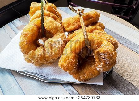 Traditional Fresh Baked Donuts With Tea In Morocco
