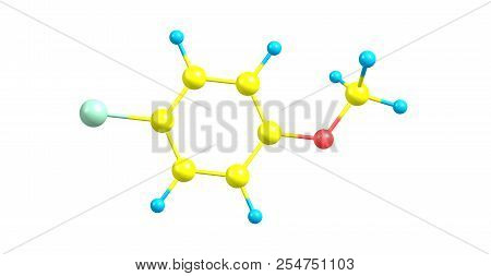 4-chloroanisole Molecular Structure Isolated On White