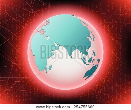 World Cyber Attack By Hacker Concept Background. Vector Illustration Eps10
