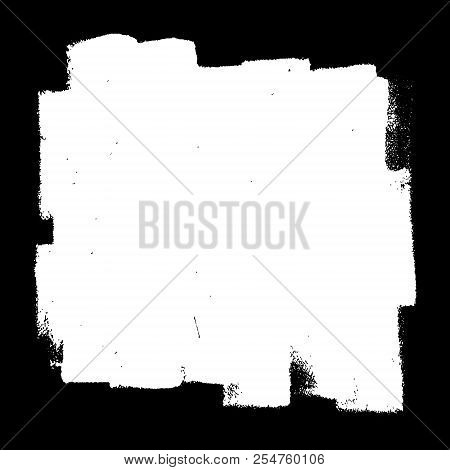 Artistic Messy Frame Background. Paint Overlay Roller Distress Border Texture. Paint Roller Distress
