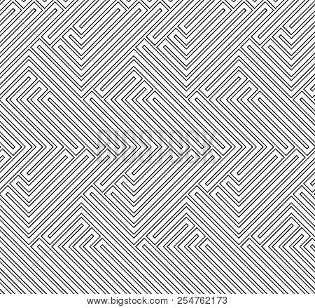 Seamless Background For Your Designs. Modern Vector Blackand White Ornament. Geometric Abstract Patt