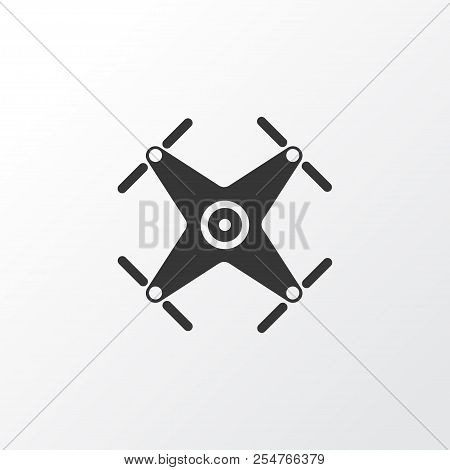 Quadrupter Icon Symbol. Premium Quality Isolated Drone Element In Trendy Style.