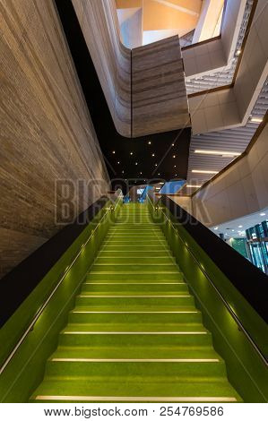 Melbourne, Australia - August 5, 2018: The Learning And Teaching Building Of The Education Faculty W