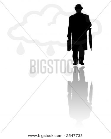 Business-Mann im Regen