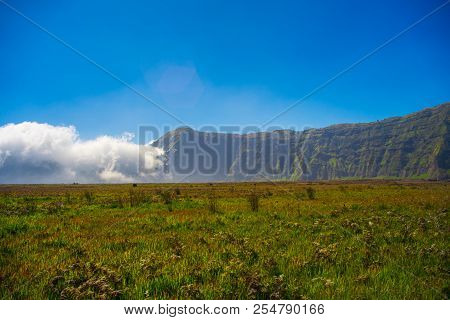 Cloud Move To Cove Mountain And Meadow Field
