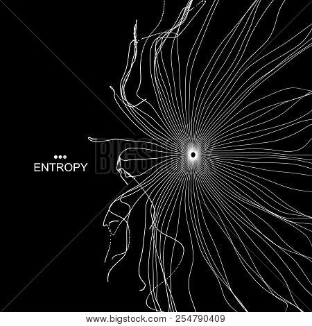 Array With Dynamic Particles. 3d Technology Style. Abstract Background. Vector Illustration.