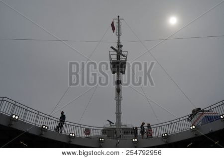 The Ferry from Horten to Moss connects Ostfold and Vestfold in Norway.June 22,2018. Moss,Norway