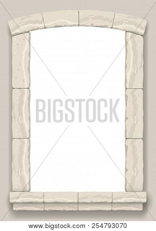 Arch In The Wall Of Beige Cut Stone