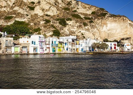 Colorful Fishermen Houses In Klima, Milos, Greece