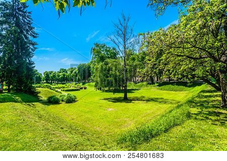 Scenic View At Marble Public Park In Croatia, Karlovac Town.