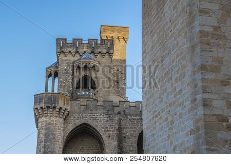Detail Of Balcony In The Outer Walls Of The City Of Olite. Navarre Spain.