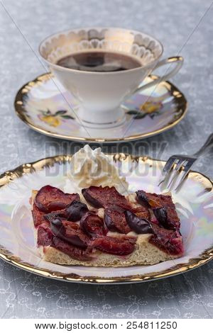Bavarian Zwetschgendatschi, A Local Plum Cake With Coffee