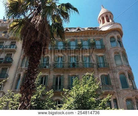 Beautiful Building Against The Background Of A Clear Sky, Beautiful Building Against A Clear Sky, A 