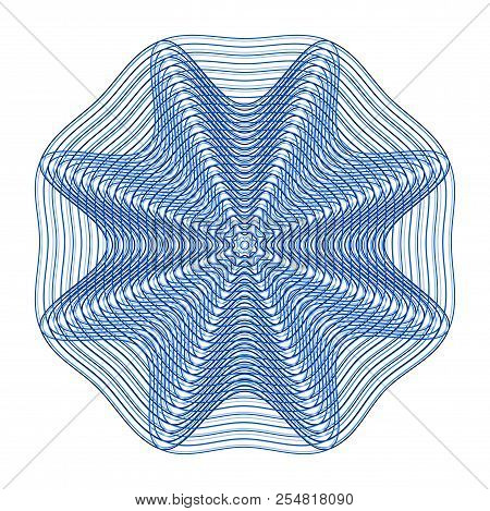 Abstract Mesh Pattern, Blue Floral Design. Vector Illustration