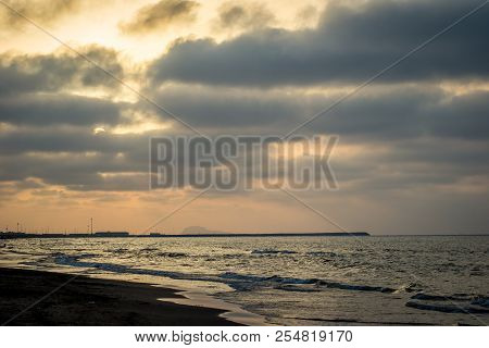 Saaidia Sunset Beach And Waves And Rocks