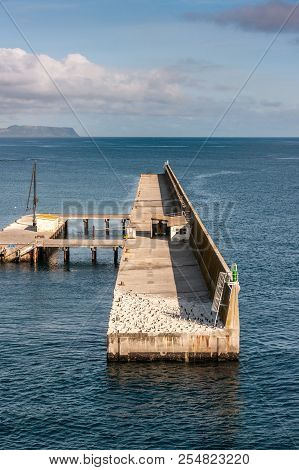 Burnie, Tasmania, Australia - December 15, 2009: Lateral Closeup Of Brown-beige Defensive Sea Wall S