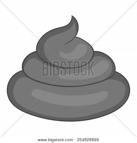 Turd Icon. Gray Monochrome Illustration Of Turd Icon For Web