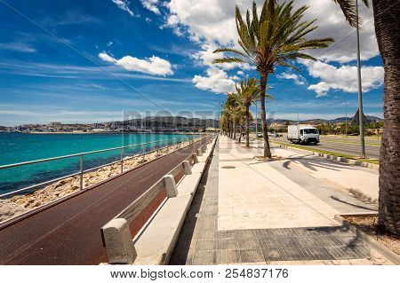 Palma De Mallorca Central Embankment With Bicylce Trail