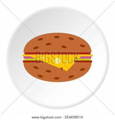 Cheeseburger Icon. Flat Illustration Of Cheeseburger Icon For Web