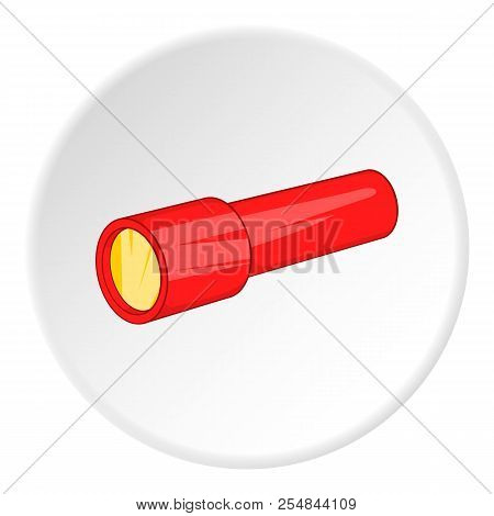 Red Flashlight Icon. Cartoon Illustration Of Red Flashlight Icon For Web