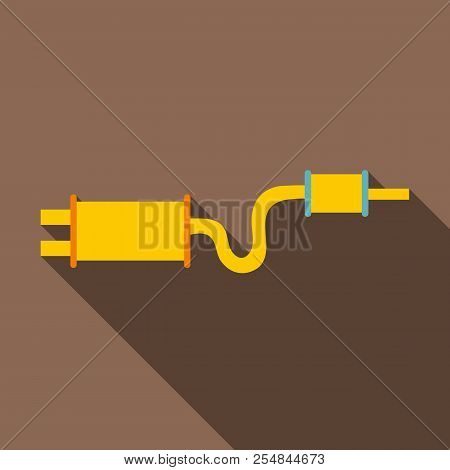 Car Exhaust Pipe Muffler Icon. Flat Illustration Of Car Exhaust Pipe Muffler Icon For Web Isolated O