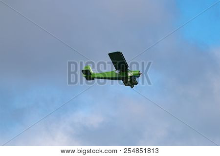Novosibirsk, Russia - August 5, 2018: Yak-12m, Performs The Flight Program At The Air Show At The Ai