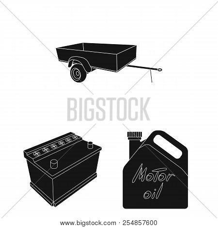 Car, Vehicle Black Icons In Set Collection For Design. Car And Equipment Vector Symbol Stock Web Ill
