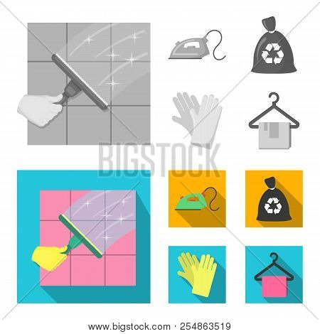 Cleaning And Maid Monochrome, Flat Icons In Set Collection For Design. Equipment For Cleaning Vector