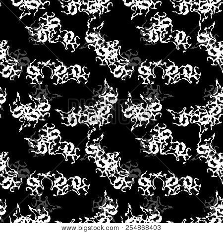 Ufo Military Camouflage Seamless Pattern In Black, Grey And White Colors