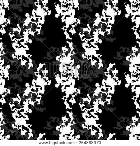 Ufo Military Camouflage Seamless Pattern In Black, Grey And White Colors