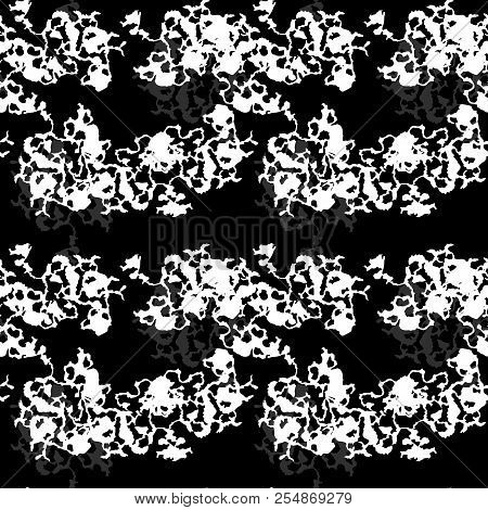 Ufo Military Camouflage Seamless Pattern In Black, Grey And White Colors