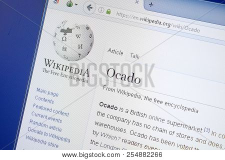 Ryazan, Russia - August 19, 2018: Wikipedia Page About Ocado On The Display Of Pc