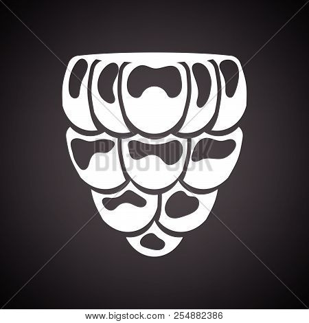 Icon Of Raspberry. Black Background With White. Vector Illustration.