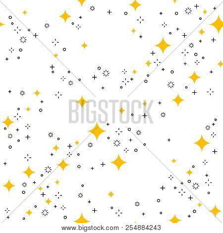 Space Seamless Background With Stars, Undiscovered Galaxy Cosmic Fantastic And Interesting Textile F