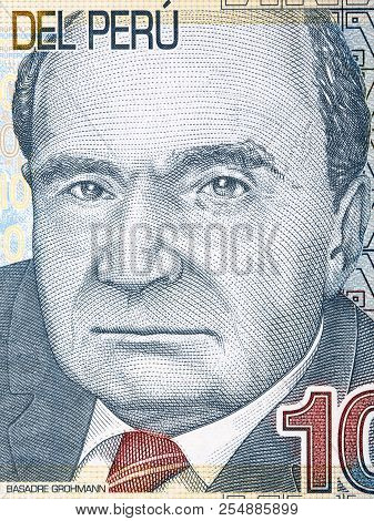 Jorge Basadre Grohmann Portrait From Peruvian Money