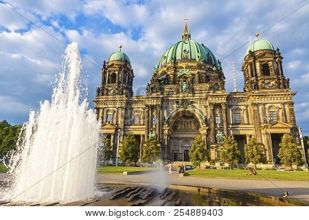 Picturesque View Of Berlin Cathedral (berliner Dom) In Sunny Summer Day. Berlin City, Germany. Modem