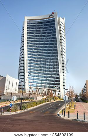Johannesburg, South Africa, 22 August - 2018: Exterior Of Modern Building With Twisted Architecture.