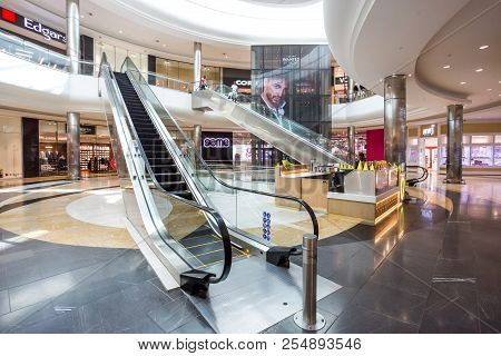 Johannesburg, South Africa, 22 August - 2018: Interior Of Modern Mall In Africa.