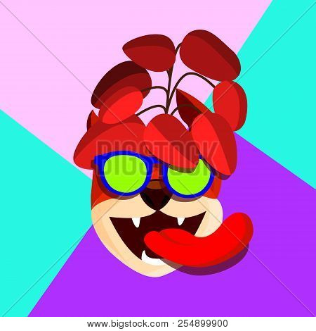 Minimal Surrealism Vector. Abstract Dog. Art, Collage. Creative Surreal. Illustration
