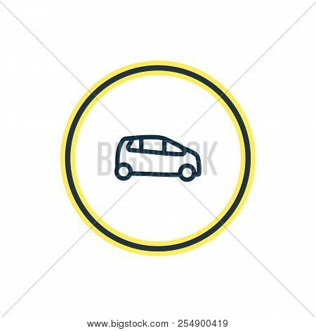 Vector Illustration Of Supermini Icon Line. Beautiful Transport Element Also Can Be Used As Hatchbac