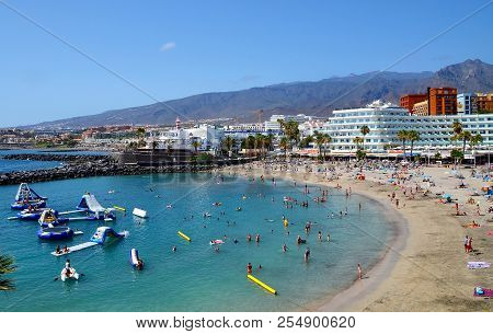 Tenerife,canary Islands,spain - August 3, 2018. View Of Playa La Pinta In Puerto Colon. It Is A Smal