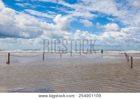 On The Amazing Lakolk Beach After Heavy Rain. This Beach Is  Beach After Heavy Rain, Jutland, Denmar