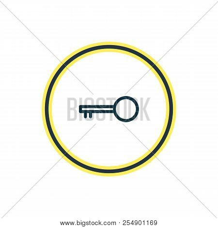 Vector Illustration Of Key Icon Line. Beautiful Bureau Element Also Can Be Used As Latchkey Icon Ele