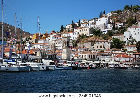Landscape Of Hydra Island Saronic Gulf Greece