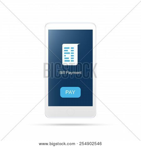 Mobile Payment , Bill Payment.payment Mobile Icon.isolated On White